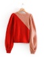 Fashion Color Contrast Contrast Wool Sweater