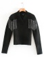Fashion Black Tassel Sweater With Diamonds