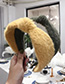 Fashion Khaki Frayed Mink Plush Wide-band Hairband