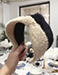 Fashion Khaki Frayed Mink Plush Wide-band Hairband