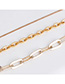 Fashion Golden Multi-layered Chain Contrast Necklace