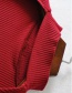 Fashion Red Round Neck Chest Cutout Slim Bodysuit