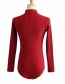 Fashion Red Round Neck Chest Cutout Slim Bodysuit