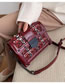 Fashion Red Wine Plaid Chain Shoulder Bag