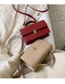 Fashion Khaki Flap Lock Shoulder Crossbody Bag