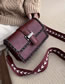 Fashion Red Wine Chain Strap Buckle Wide Shoulder Strap Shoulder Bag