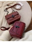 Fashion Red Wine Embroidered Chain Shoulder Bag