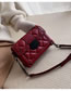 Fashion Red Wine Locked Embroidered Cross-body Shoulder Bag