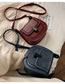 Fashion Blue Semi-circular Shoulder Bag With Lock Stitch