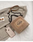 Fashion Khaki Plush Chain-stitched Monogram Shoulder Bag
