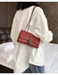 Fashion Red Wine Studded Shoulder Crossbody Bag