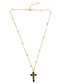 Fashion White Cross Diamond Oil Drop Necklace