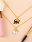 Fashion Black Elephant Dripping Diamond Necklace