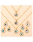 Fashion Golden M Alphabet Round Shell Diamond Necklace