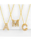 Fashion Golden J Diamond Letter Openwork Necklace