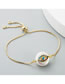 Fashion Color Pull Adjustable Pearl And Diamond Eye Bracelet