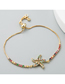 Fashion Color Adjustable Cutout Starfish And Diamond Bracelet