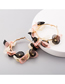 Fashion Pink Spinning Flower Beaded Circle Earrings