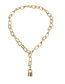 Fashion Golden Geometric Tassel Lock Adjustable Necklace