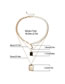 Fashion Golden Geometric Moon Gem Pearl Mash Necklace