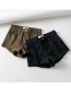 Fashion Black Washed Raw Denim Shorts