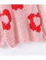 Fashion Pink Coarse Wool Hand-knit Sweater