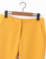 Fashion Yellow Sleeveless Pocket Straight Leg Pants