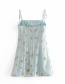 Fashion Lake Blue Star Sequin Sling Lace Up Dress