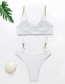 Fashion White Chain Shoulder Strap Cutout One-piece Swimsuit