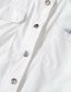 Fashion White Metal Button Solid Color Shirt