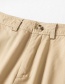 Fashion Khaki High Waist Side Pockets Overalls
