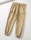 Fashion Khaki High Waist Side Pockets With Belt Trousers