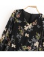 Fashion Black Floral Print Back Vest Neck Dress