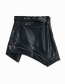 Fashion Black Irregular Belted Zip Skirt