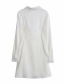Fashion White Faux Silk Pleated Dress