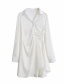 Fashion White Faux Silk Pleated Dress