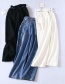 Fashion Blue Washed Cutout Denim Straight Pants