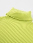 Fashion Coffee Color Turtleneck Knitted T-shirt