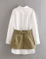 Fashion White Waist-seal Dress Two-piece Skirt