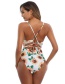 Fashion Flowers Red Bottom Printed One-piece Swimsuit