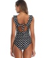Fashion Black Dotted Print Swimsuit