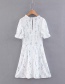 Fashion White Lavender Print Dress