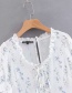 Fashion White Lavender Print Dress