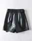 Fashion Red Wine Tooling Pu Leather Shorts