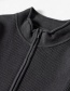 Fashion Black Half-zip Open Waist Sweater