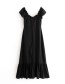 Fashion Black Off-the-shoulder Neckline Ruffle Dress