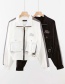 Fashion White Pocket Reflective Patchwork Jacket