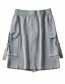 Fashion Gray Pocket Zipped Knitted A-line Skirt