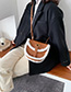 Fashion Brown Lambskin Stitched Shoulder Bag