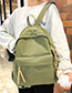 Fashion Green Belt Pendant Stitched Fringed Plain Backpack